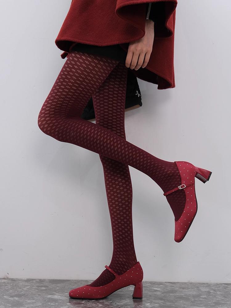 Retro Geometric Flower Hollow Pantyhose Women Tights Thin Micro Transparent Sexy Bottom Socks Women's Stocking For Christmas