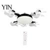 E27 Socket Fan 3/4/5 Blade Ceiling with Light & Remote Control, 2-in-1 Silent LED Drone Compact Ventilation Lamp Foldable Blades, 3-Speed Dimmable for
