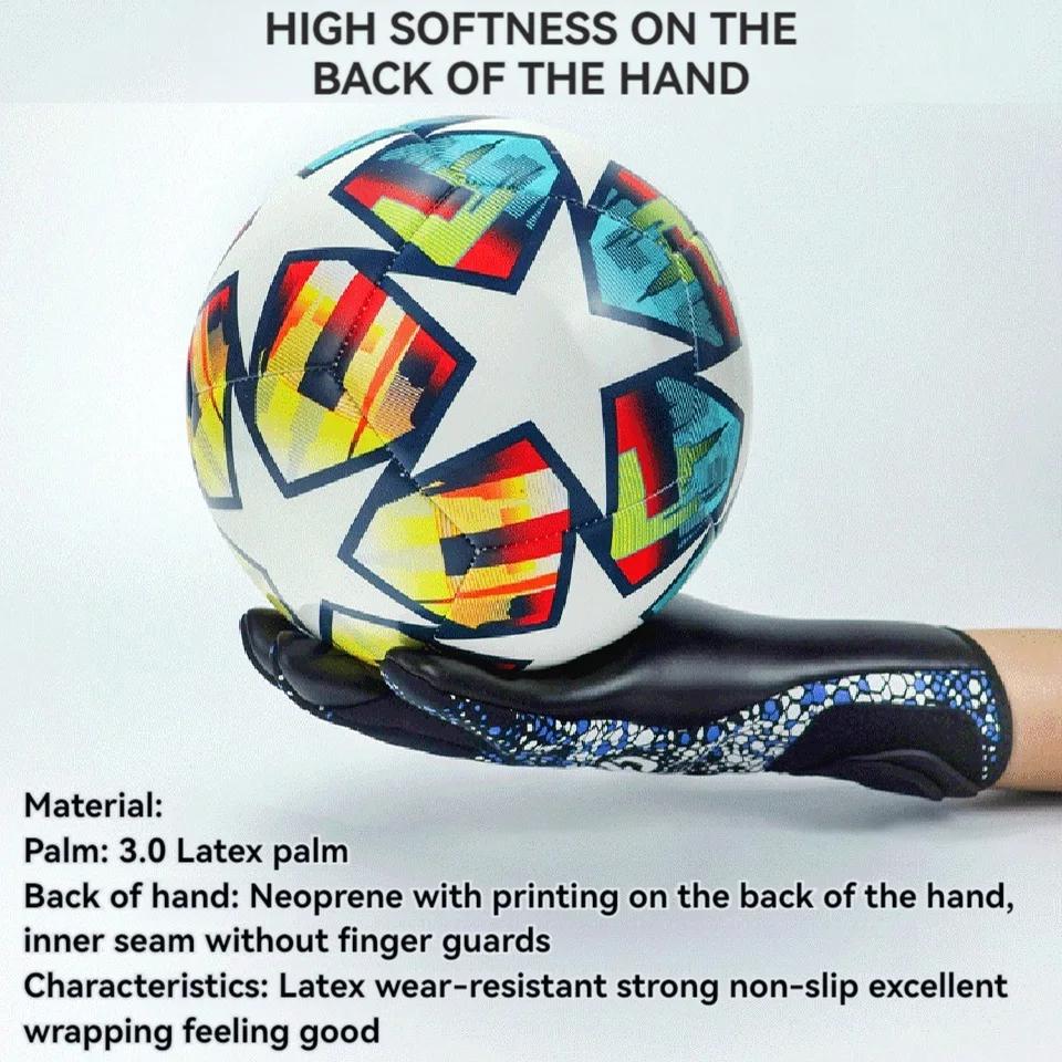 GOBYGO Child Professional Goalkeeper Gloves Football Sports Finger Protect Anti-slip Training Adult Soccer Goalkeeper Gloves