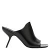 Black Nappa Open Toe Slide Sandals Black