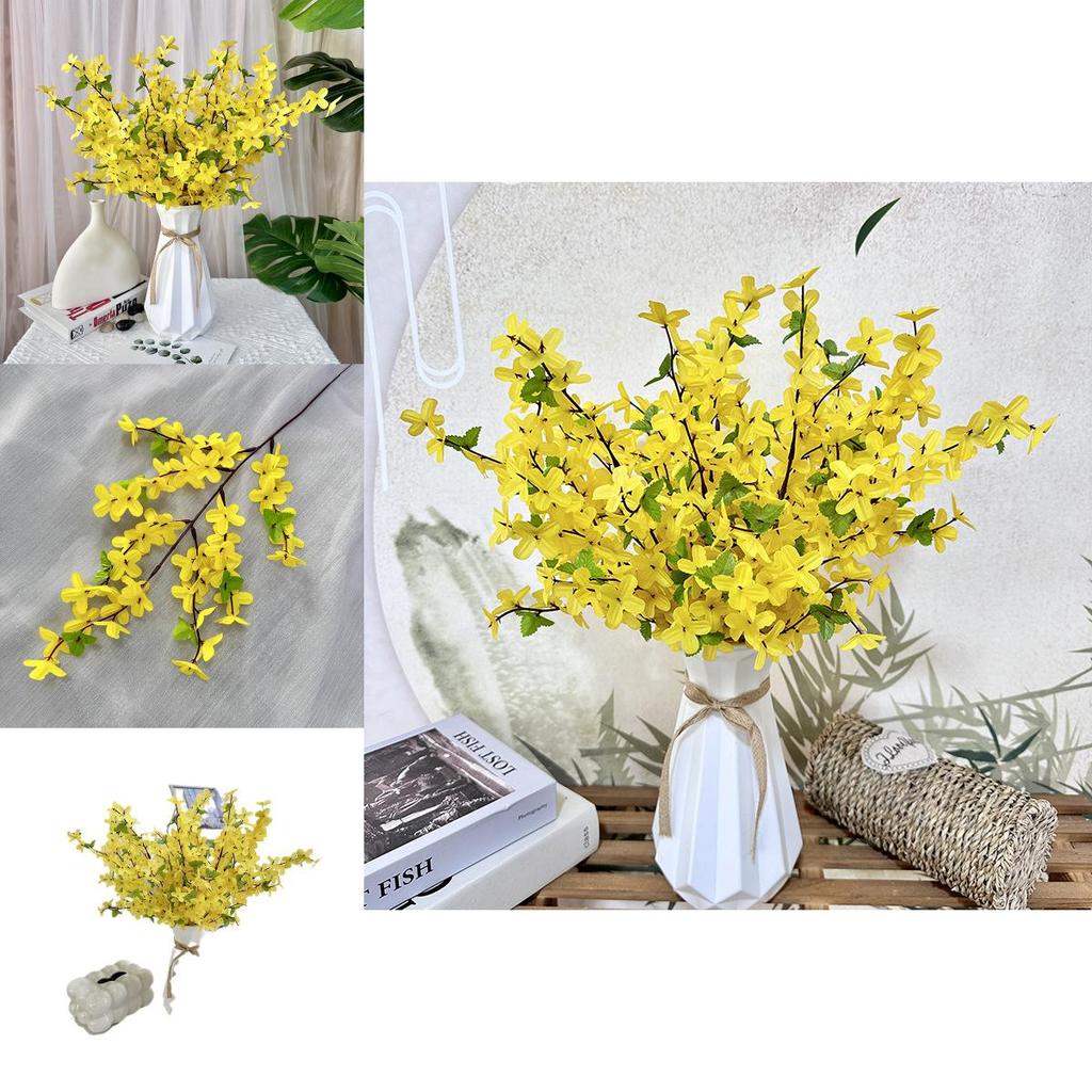 Winter Jasmine Fake Flower Bridal Arrangement With Durable Plastic Material For Wedding Venue And Photography Props