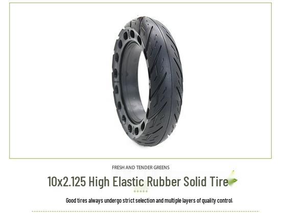 10-Inch Solid Rubber Explosion-Proof Tire for Electric Scooter (10x2.50 or 10x2.125) - No Inflation Needed