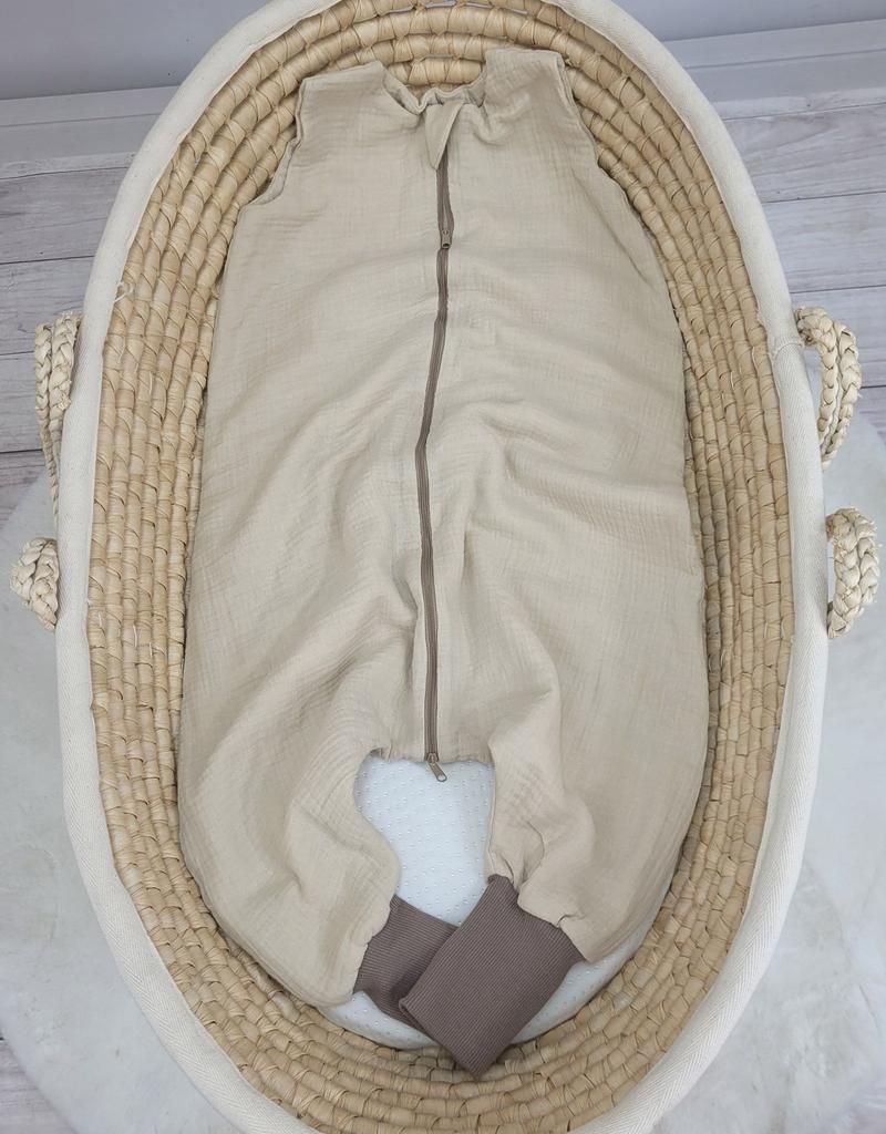 Muslin sleeping bag for children with legs L 9-24 months summer TOG 1.0 - cream