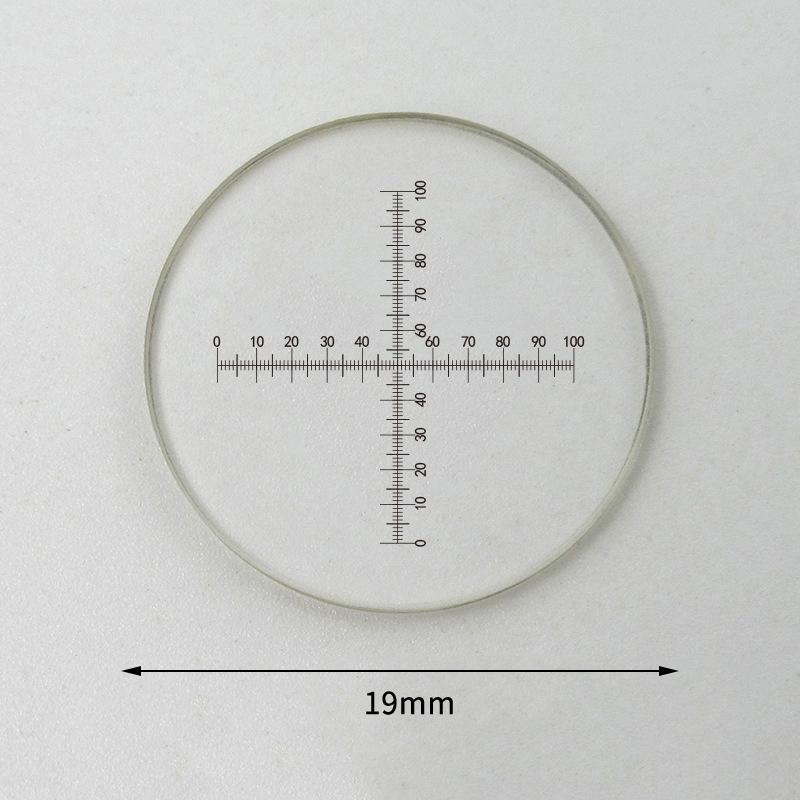 Micrómetro Ocular Diámetro 19Mm Vidrio Óptico Regla Cruzada Retículo Para Microscopio Biológico 23.2Mm Ocular Div 1 0.1 0.05 0.2 Mm