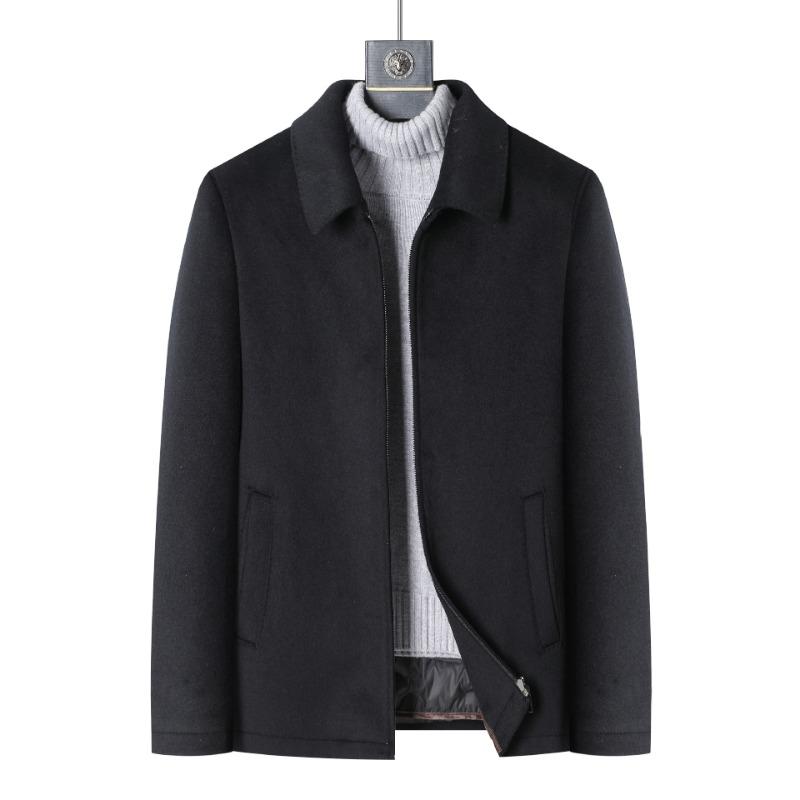 

Мужская короткая шерстяная куртка с утолщенной подкладкой, куртка для деловых людей среднего возраста, кашемировый топ для папы 195