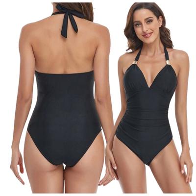 Slimming One-piece Swimsuit Black Tied XL Slimming One-piece Swimsuit Black Tied L