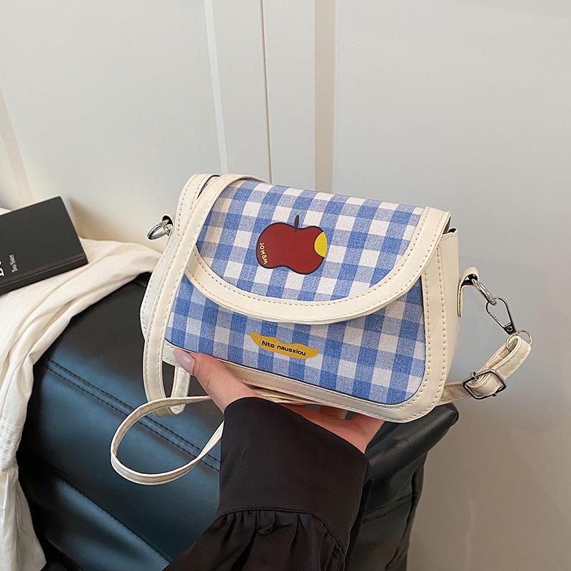 Autumn Popular Plaid Small Bag Women's New Fashion Simple Underarm Small Square Bag Casual Commuter Messenger Bag