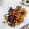Multicolor Sunflower Artificial Flower Green Leaves Photo Props Faux Daisy Peony Flower DIY Accessories Simulation Sunflower