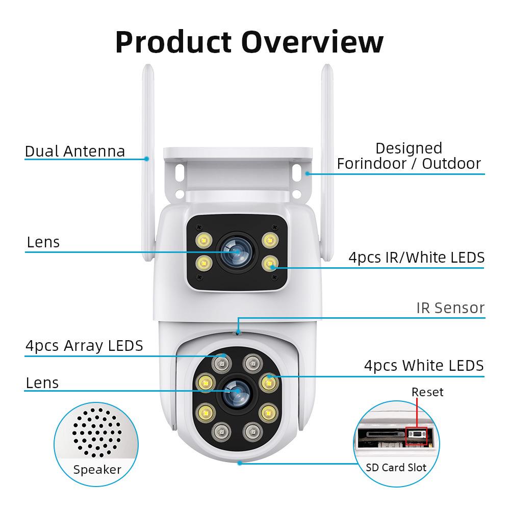 Cross 6 Million HD Wide Angle WiFi Outdoor Binocular Surveillance Camera with Graffiti Design.