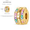 Cat Butterfly Daisy CZ Pave Clip Charm Bead Components Positioning Buckle Copper Metal Silicone Spacer Bead Components Compatible With Authentic