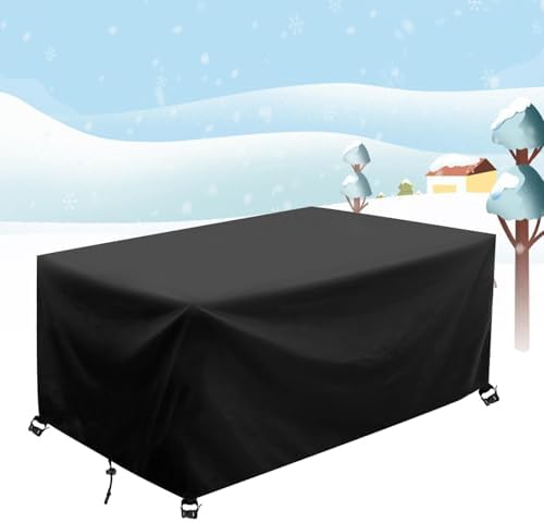 AJALGZ Outdoor Furniture Cover Waterproof 165x80x90cm Heavy Duty Rain Dust Proof Rectangular Patio Table Cover Black