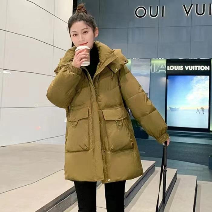 

cotton-padded clothes women s medium and long winter new slim-fitting fashion thickened cotton-padded jacket XXXL-145-80kg