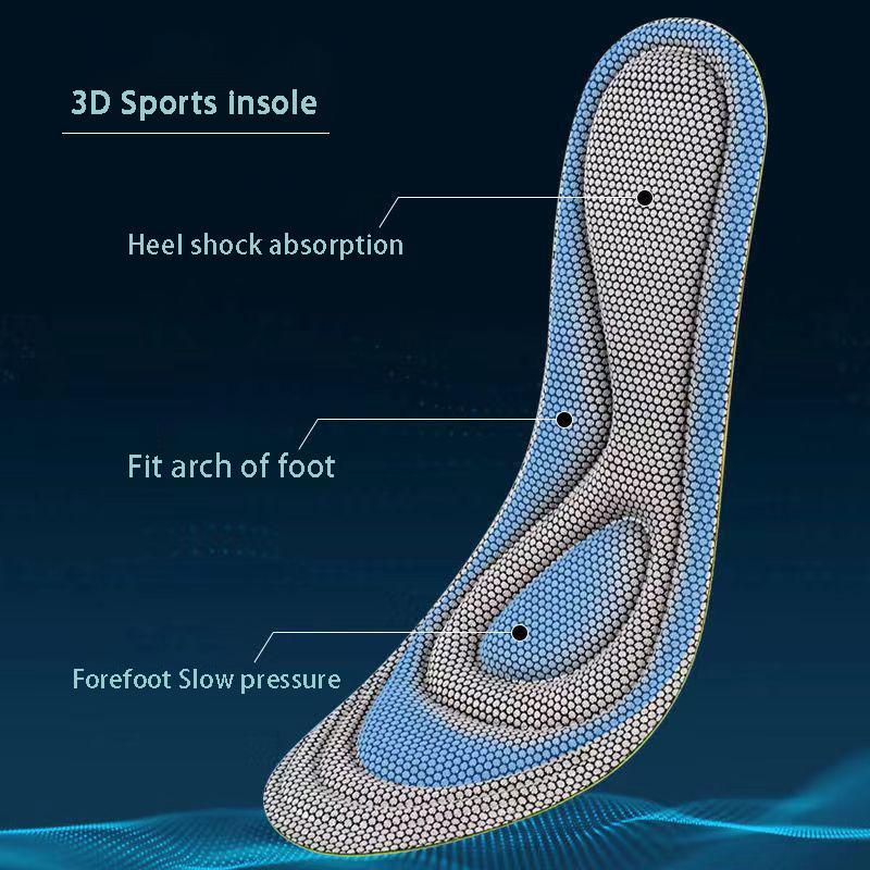 4D Memory Foam Insoles For Shoes Nano Antibacterial Deodorization Sweat Absorption Insert Sport Shoes Running Pads