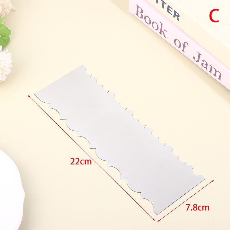 Stainless Steel Cake Scraper Double Sided Patterned Stripe Edge Cake Decorating Comb Smoother Scraper Pastry Cutter