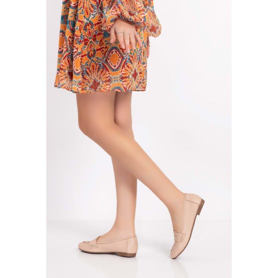 Mocassins plats décontractés en cuir véritable pour femmes