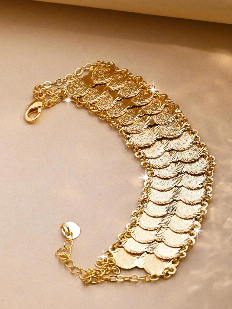 Middle East Gold Coin Bangle - Women's Party & Wedding Bracelet