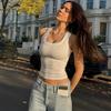 2025 Summer Women's Ribbed U-neck Bound Edge Sleeveless Slim Fit Vest