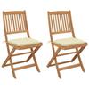 Day and Night - Day and Night Folding Garden Chairs 2 Units and Cushions Solid Acacia Wood