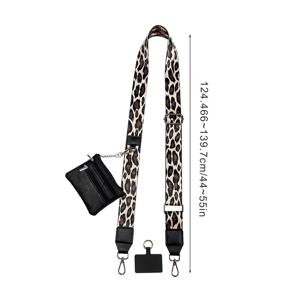 Phone Strap With Zippered Pouch For Women, Adjustable Cellphone Lanyard Crossbody With Wallet ,Clip And Go Strap for Phone