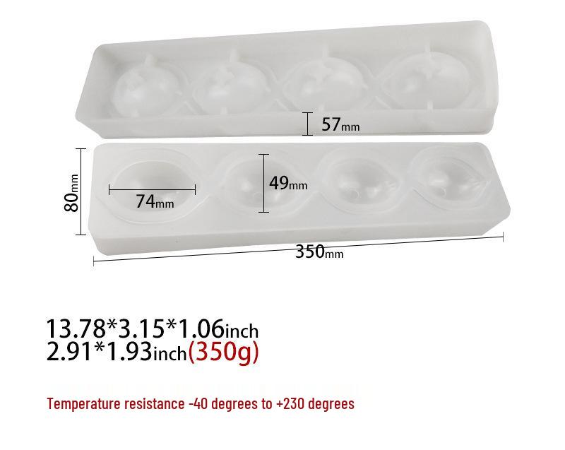 4-håls 3D Citronmousse Silikonkakform för DIY Bakning Franska Chiffondesserter