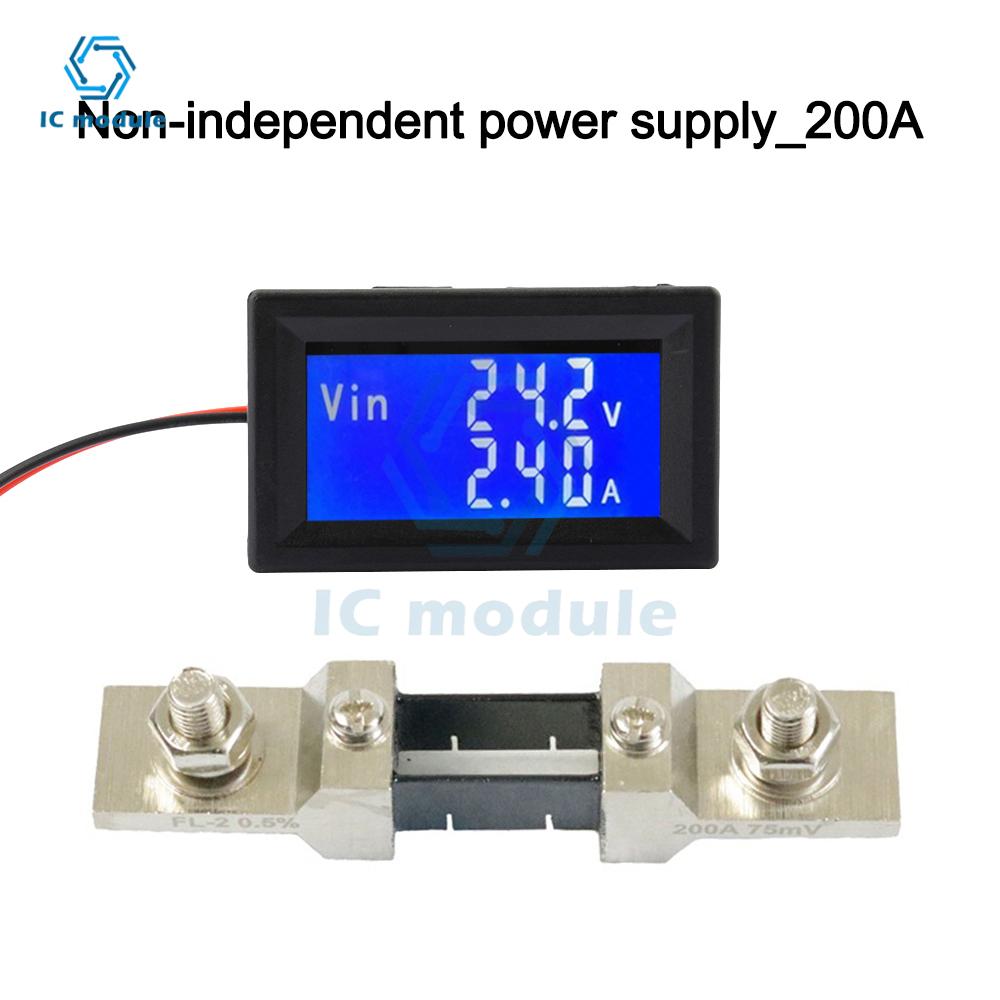 LCD DC DC Meter Head 75mV Digital Display Dual Display Voltage Current Temperature RS485 High Current Modbus Protocol