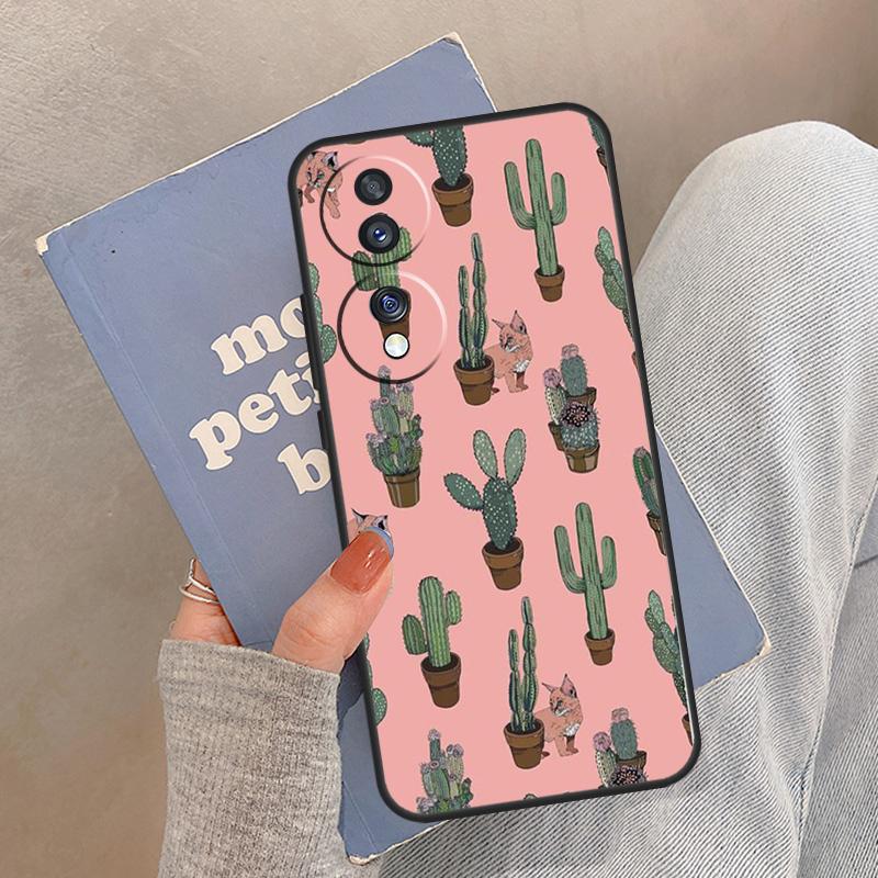 Summer cactus Patterns Case For Honor Magic 5 6 7 8 Pro Cover For Honor 200 400 Lite 50 70 90 X8a X8b X9a X9b X9c