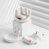 Simple And Creative Soap Water Filter Rack Cute Bear Soap Dish Ceramic Home High-End Decorative Ornament