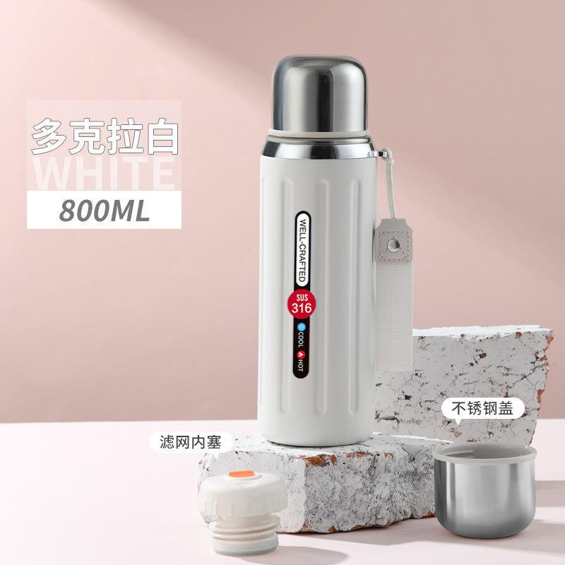 Roman column thermos cup stainless steel tea separation large capacity thermal insulation kettle retro girls water cup