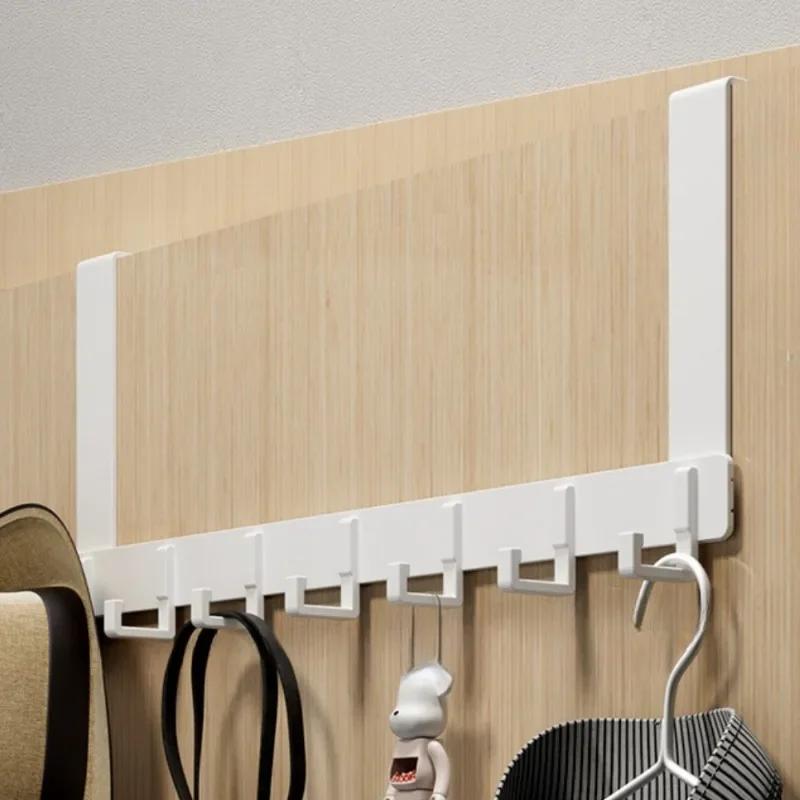 Hook Behind The Door Wall Mounted Hanging Clothes Storage Shelf No Punching Required Door Back Hooks Carbon Steel Storage Racks