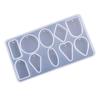 DIY Silicone Epoxy Mold with Ten Grids: Round, Heart, and Rectangular Pendant Shapes with Holes
