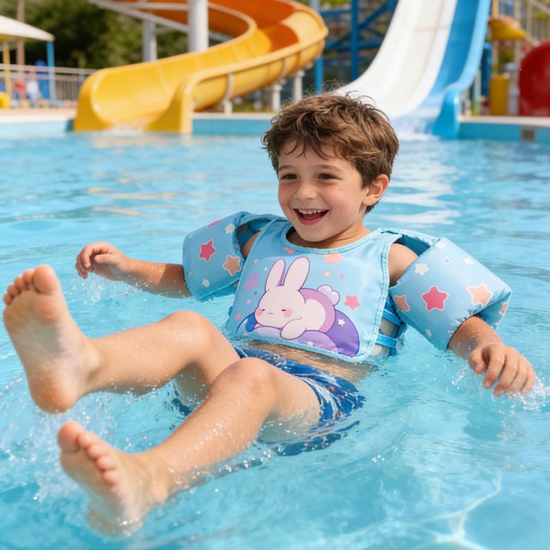 Cartoon Kids' Swimsuit & Water Play Gear: Armbands, Floats, Swim Rings, Life Jackets, Water Sleeves, Buoyancy Vests.