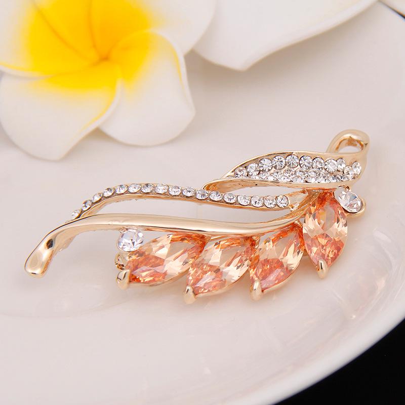 Diamond-Encrusted Brooch Female Flower Anti-Light Pin Temperament Zircon Brooch Dress With Accessories