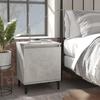 VidaXL Bedside Table with Metal Legs Concrete Grey 40x30x50 Cm