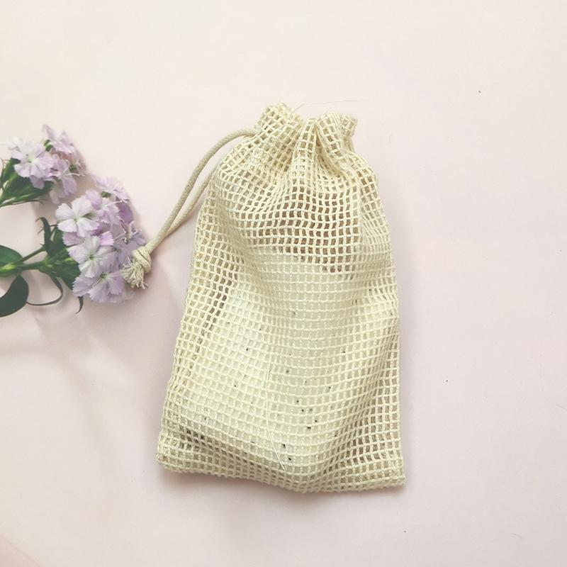 

Eco-Friendly Handmade Natural Cotton Soap Saver Bag Mesh Soap Pouch for Body Cleansing and Skincare