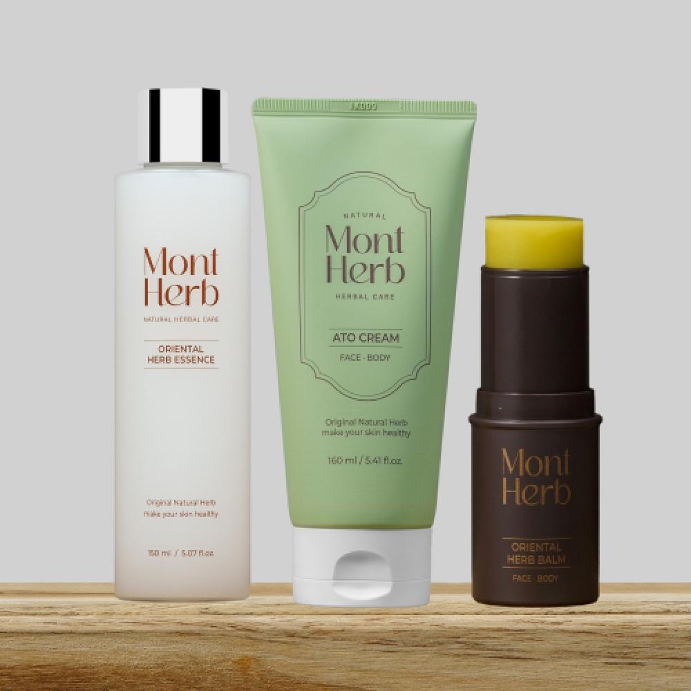 Montherb Базовый стартовый набор из 3 средств: Эссенция 150 мл + Ато-крем 160 мл + Эссенция-бальзам 15 г NONE