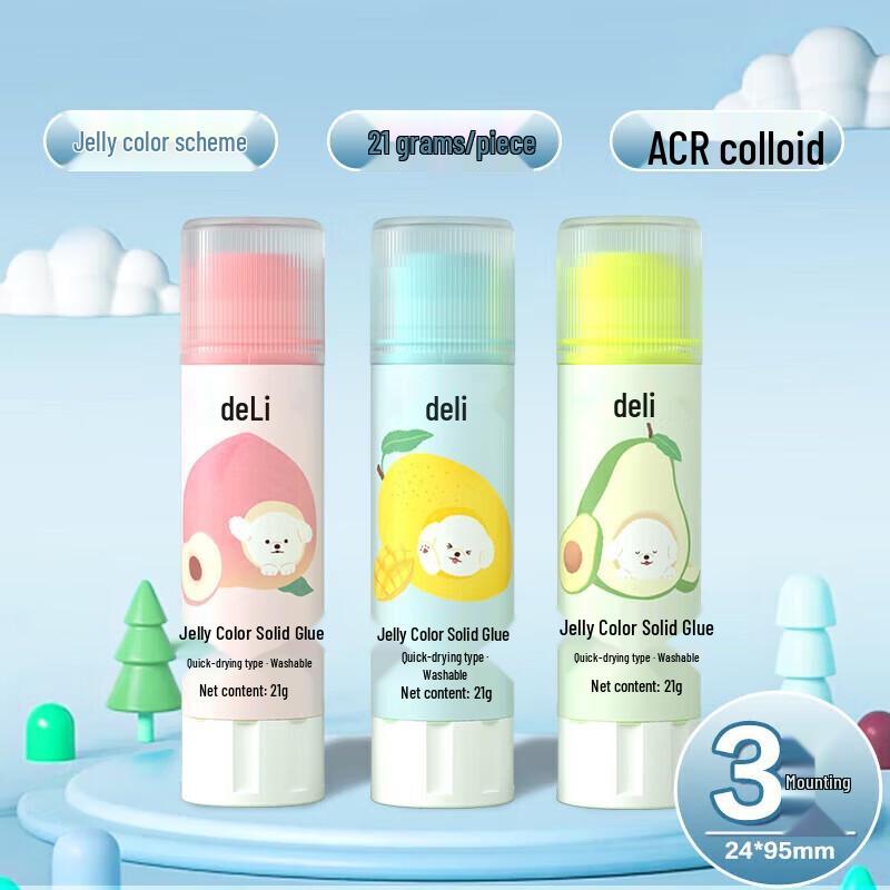 Deli 9628 Jelly Color Solid Glue Sticks