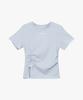 PINK PINEAPPLE Mori Line Slit Flow T-Shirt_Sky Blue