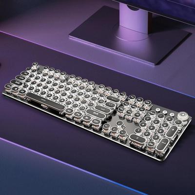 Teclado mecânico para jogos Retro Punk 104 teclas, teclado Steampunk, teclado de iluminação, jogo vintage