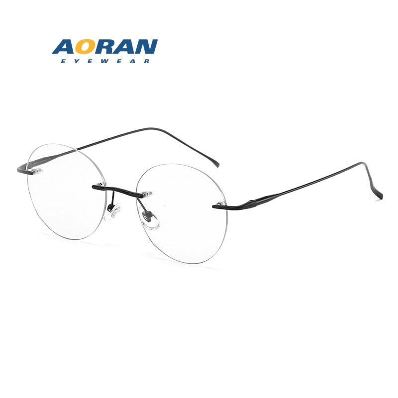 Trendy rimless glasses for female students, suitable for prescription lenses, stylish and ultra-light eyeglass frames