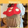 Stylish Korean Style Girl Backpack With Mushroom Exterior Design For School And Travel