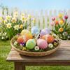 6Pcs DIY Craft Fake Easter Eggs Colorful Eggs Hanging Ornaments  Easter Party