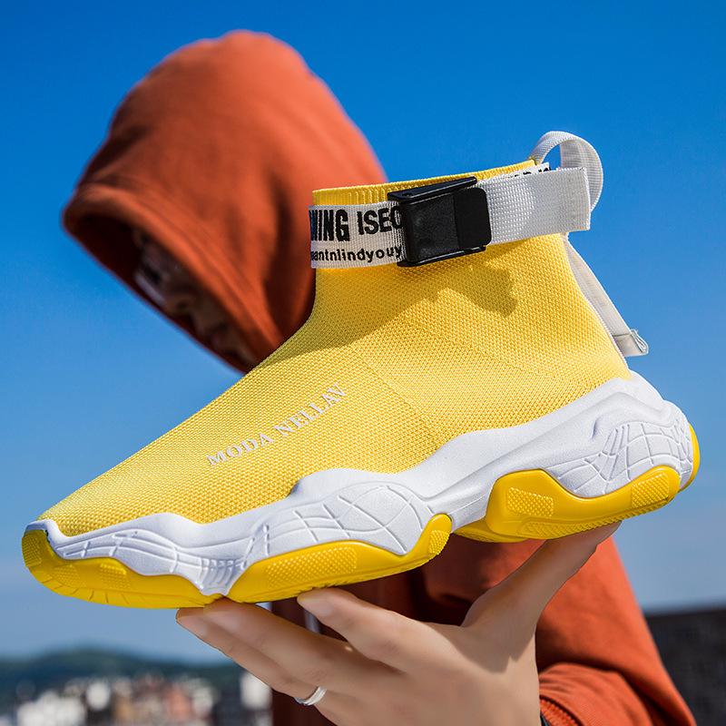 IRGZYR Korean Style High-top Sock Shoes Fly Knit Ankle Boots Sport