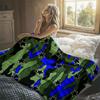 Star Camo Print Flannel Blanket Warm Soft Halloween Christmas Decorative Couch Warm Cozy All-Season Gift