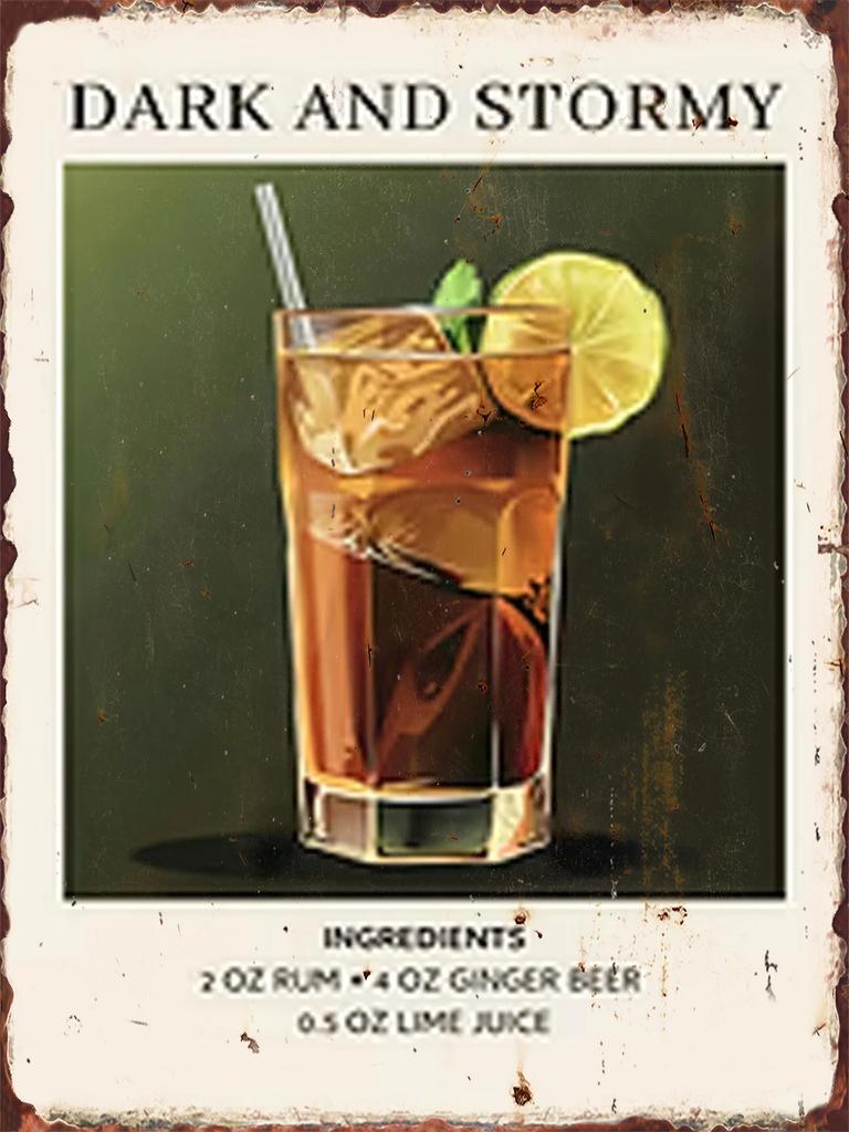 Metal Tin Signs Mojito Cocktail Wall Decoration Plaque Vintage Art Poster Iron Painting for Man  Home Cafe Game Room Club Bar