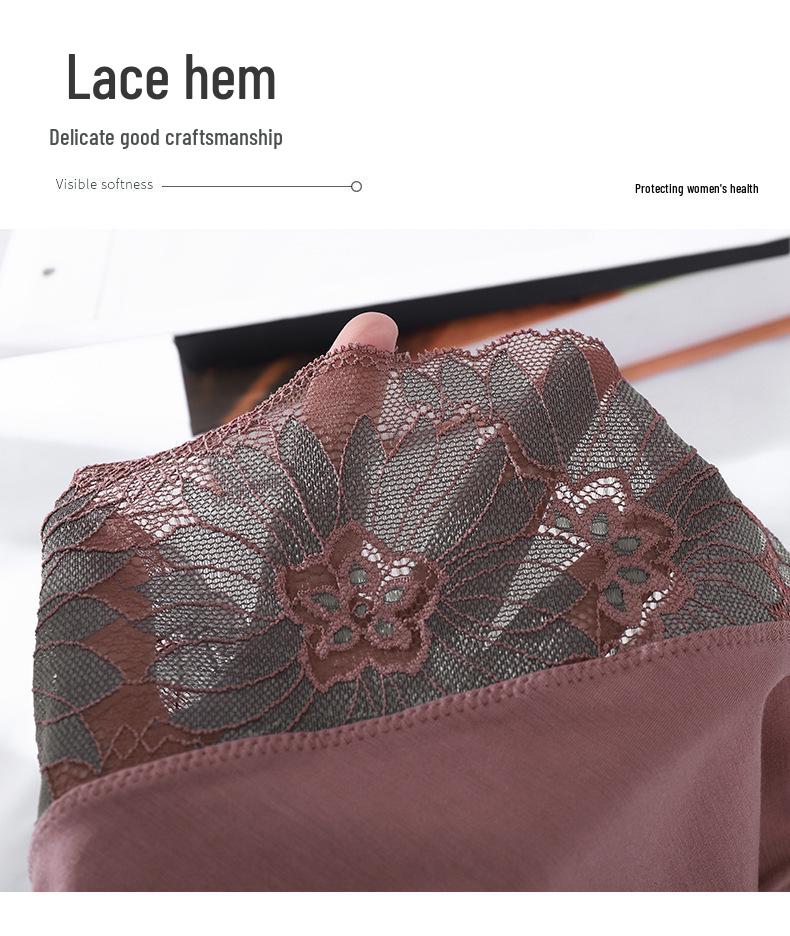 Mid-Rise Lace Hip-Lifting Panties - Comfortable, Sexy Triangle Design with Pure Cotton Crotch