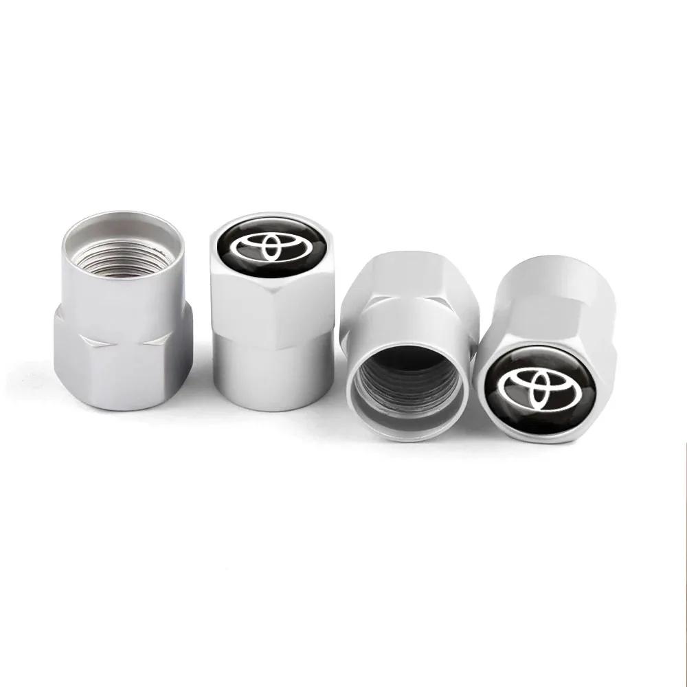 4Pcs Car Styling 3D Metal Wheel Tire Valve Stem Caps Accessories For Toyota Fortuner Chr Verso Prius Yaris Hiace Trd Corolla GR