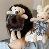 Girls Plush Rabbit Hair Rope Lovely Fluffy Scrunchies Cartoon Bear Elastic Bands