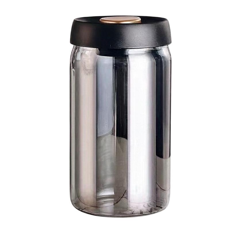 Glass Coffee Storage Jar with Sealed Lid and Broad Opening, Clear Countertop Holder for Daily Home Coffee Storage