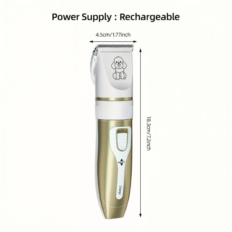 1pcs Professional Pet Clipper for Dogs Cats - Cordless USB Rechargeable Hair Trimmer with Guard Combs Low Noise Grooming Kit
