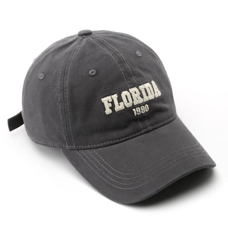 Japanese retro women's spring and autumn washed cotton letter embroidered cap outdoor travel men's sunscreen baseball cap